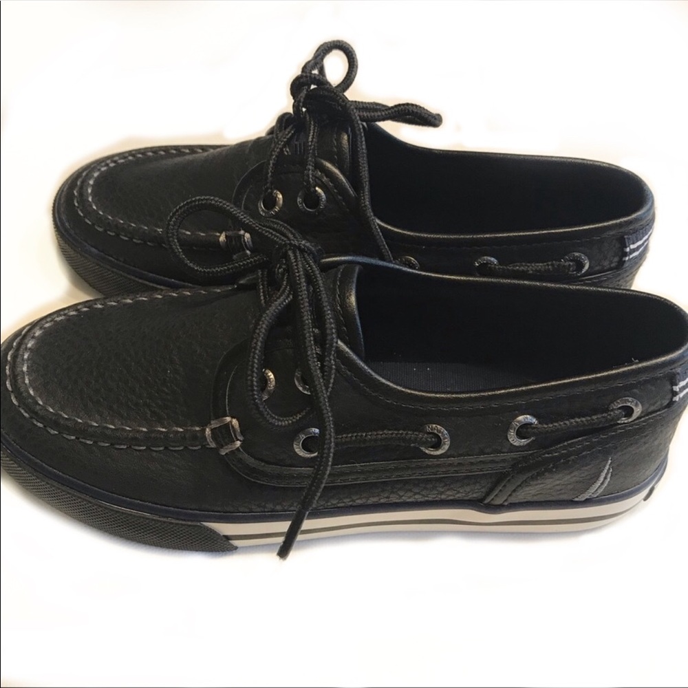 NAUTICA Spinnaker Black Deck Boat Loafer Shoes New - Picture 2 of 7